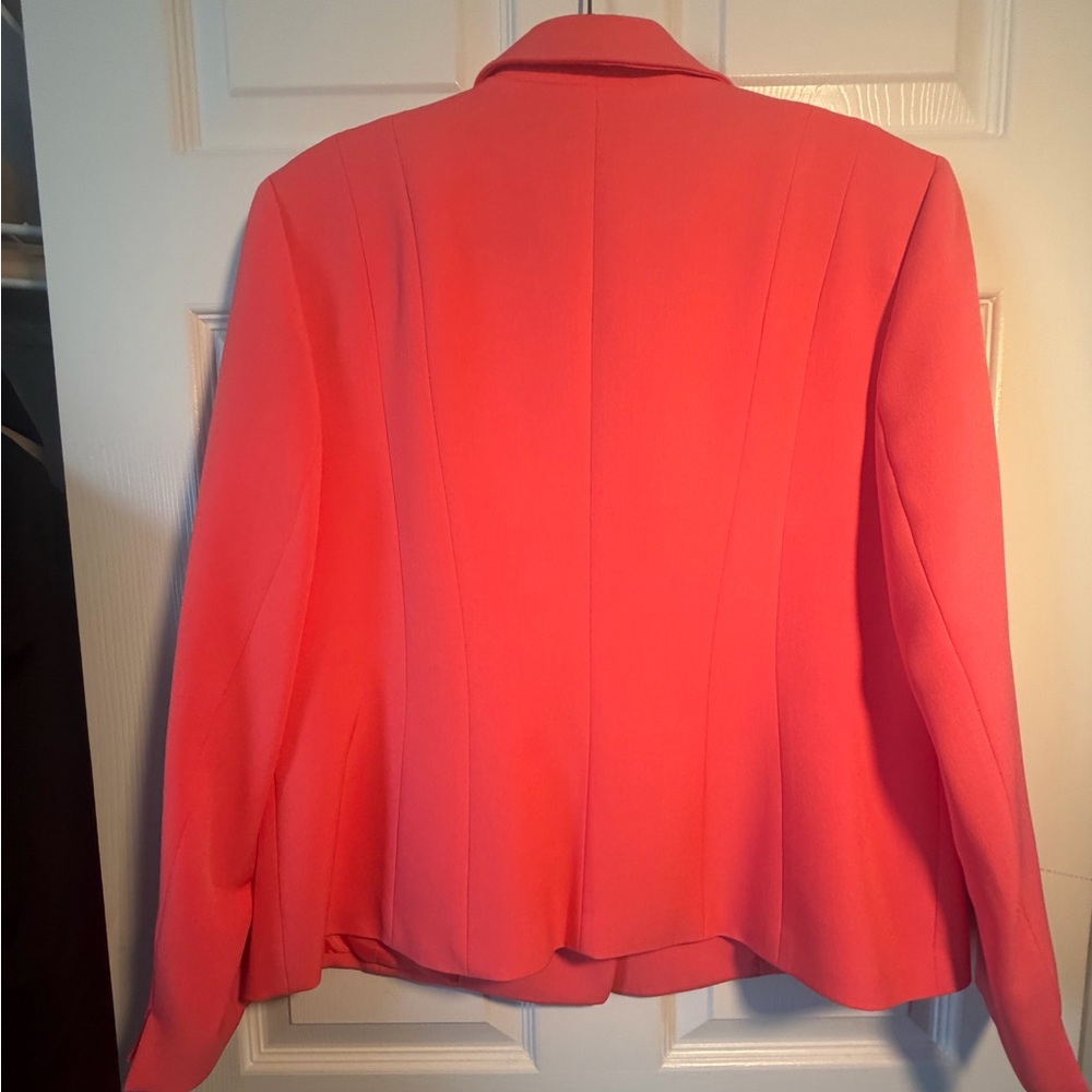 Kasper Bright Coral Single-Button Blazer - Picture 4 of 4